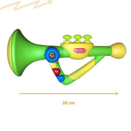 Imagem de Brinquedo Trompete Infantil Musical Com Luz E Som 