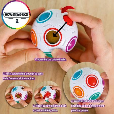 Bola de quebra-cabeça Rainbow Magic Ball Cube Fidget Sensorial