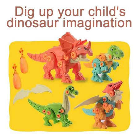 Brinquedo Dinossauro Colorido Parafuso Dino Vermelho em Promoção na  Americanas