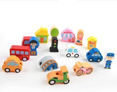 Imagem de Brinquedos educacionais de madeira Cor de forma de madeira classificando pré-escolares empilhamento blocos de crianças quebra-cabeças Brinquedos desenvolvimento infantil brinquedos para habilidades motoras finas presentes de aniversário para meninos e