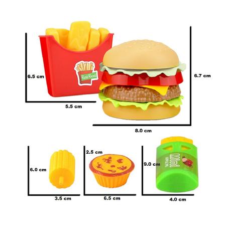 comida brinquedo - Playset hambúrguer infantil realista com