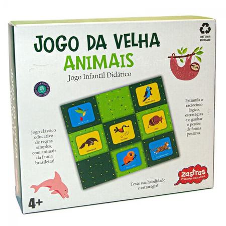 Brinquedos Educativos - JOGO DA VELHA ANIMAIS ZASTRAS - ZASTRAS