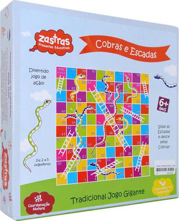 Tradicional Jogo Cobras e Escadas Gigante - Conceito Básico - Jogo de Dados  e Tabuleiro