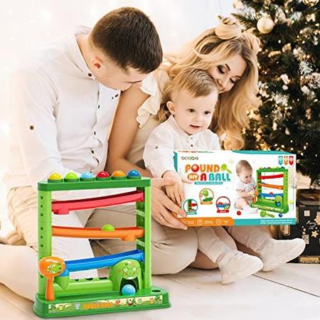 Brinquedos infantis para crianças de 12 3 anos, brinquedos pound a ball  incluídos 2 hammer & 12 bolas, brinquedos montessori para 12-18 meses bebê,  jogo interativo para meninos e meninas, presente educacional