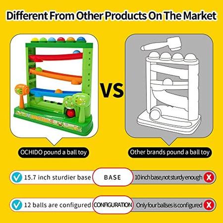 Imagem de Brinquedos infantis para crianças de 12 3 anos, brinquedos pound a ball incluídos 2 hammer & 12 bolas, brinquedos montessori para 12-18 meses bebê, jogo interativo para meninos e meninas, presente educacional de aprendizagem precoce