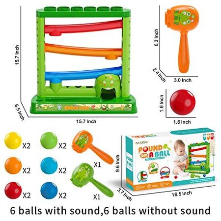 Imagem de Brinquedos infantis para crianças de 12 3 anos, brinquedos pound a ball incluídos 2 hammer & 12 bolas, brinquedos montessori para 12-18 meses bebê, jogo interativo para meninos e meninas, presente educacional de aprendizagem precoce