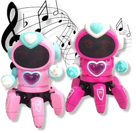 Brinquedo Robô Dançarino BOT ROBOT ROSA COM SOM E LUZES 3D - Iannuzzi Kids  - Robô - Magazine Luiza