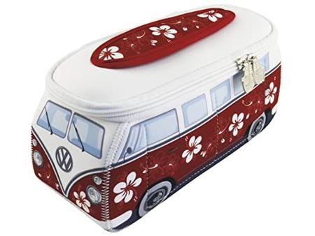 Imagem de BRISA VW Collection - Volkswagen Samba Bus T1 Camper Van 3D Neoprene Small Universal Bag - Maquiagem, Viagem, Bolsa Cosmética (Neoprene/Hibisco/Vermelho)