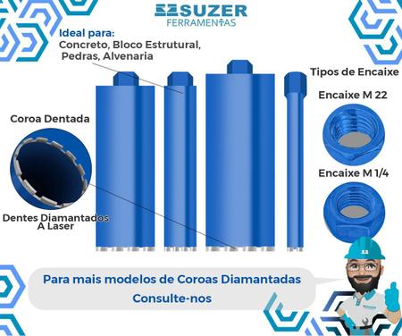 Imagem de Broca Perfuratriz Serra Copo Coroa Diamantada 83X450mm 1.1/4