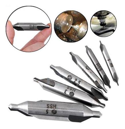 Brocas De Centrar Broca De Centro Torno Fresa Cnc - 6 Peças - Ferreira Imagem de Brocas De Centrar Broca De Centro Torno Fresa Cnc - 6 Peças