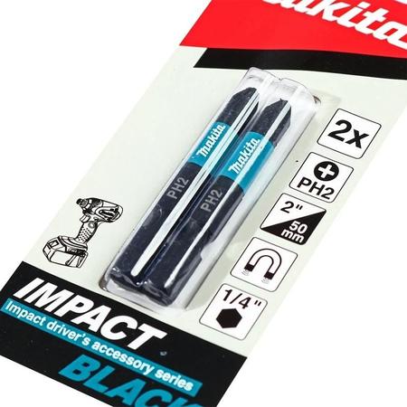 Imagem de Brocas De Chave De Fenda De Impacto Phillips Magnética 50MM 1/4 Polegada 2pcs Makita E-08763