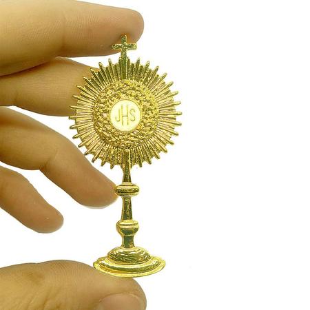 Imagem de Broche Ostensório Jhs Pequeno Ministro Da Eucaristia 7cm