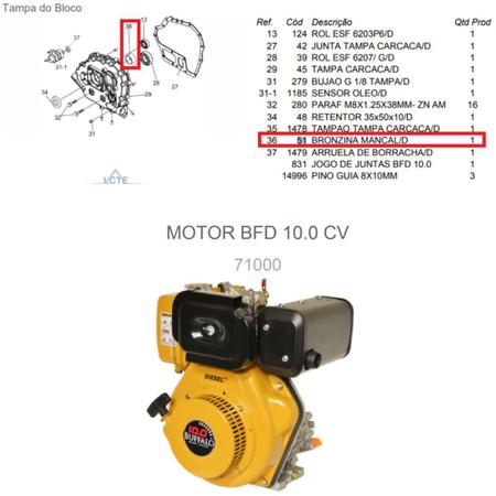 Imagem de Bronzina de mancal Motor Diesel 10.0 13.0 Buffalo - 51