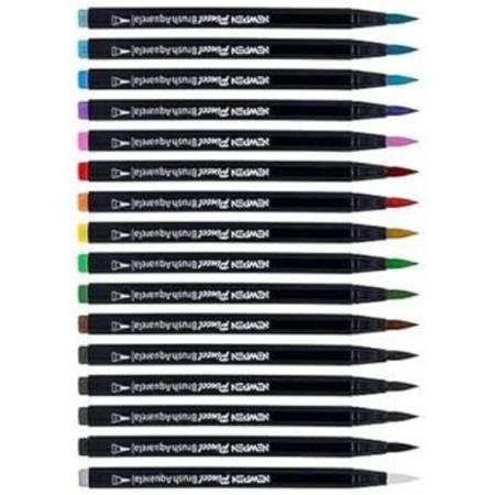 Imagem de Brush Pen Aquarelável Newpen 15 Cores + 1 Blender