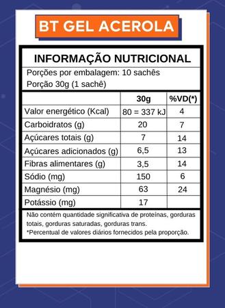 Bt Nitrato Gel Caixa 10 Sachês 30g - Sabor Beterraba e Acerola