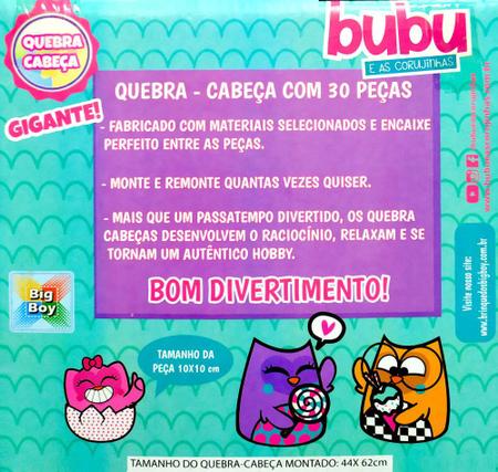 JOGO QUEBRA CABEÇA BUBU GIGANTE FEMININO 30 PEÇAS BIGBOY