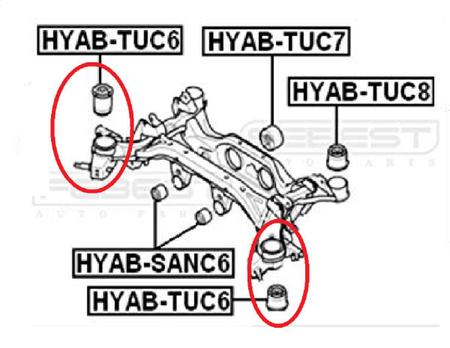 Imagem de Bucha do quadro da suspensão traseira hyundai tucson 2.0, kia sportage 2.0 2004 a 2010