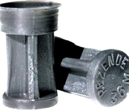 Imagem de Buchas plásticas pretas para recarga cart de metal cal 36