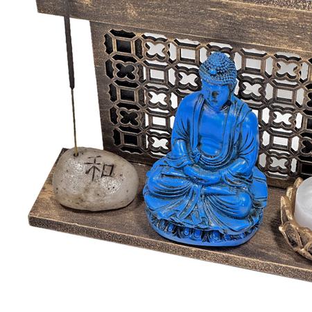 Buda Azul Incensário Pedra Japonesa Paz Amor Esperança Vida - M3 Decoração  - Incensário / Porta Incenso - Magazine Luiza