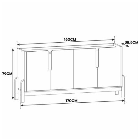 Imagem de Buffet Aparador Lizz 170cm 4 Portas - Casa D