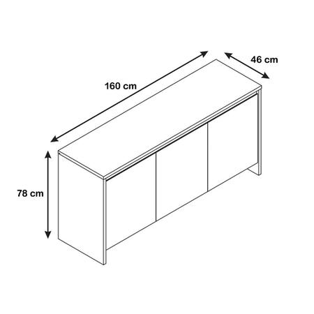 Imagem de Buffet Aparador Sala Estar Madrid 3 Portas