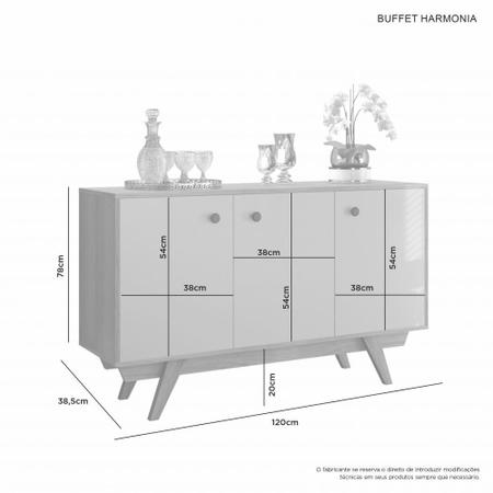 Balcão Buffet 3 Portas Camaro Cedro/off White - Viero Móveis