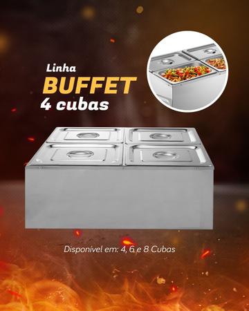 Imagem de Buffet Refrigerado 4 cubas 1/2 65mm c/ placa gel ZPBFR04
