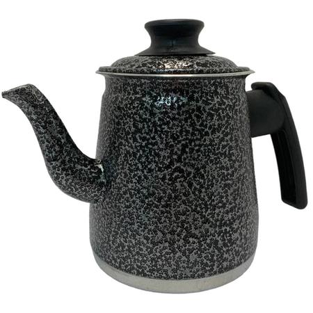 Imagem de Bule De Alumínio 1 Ltr Craquelado Preto N 1 Para Café Ou Chá