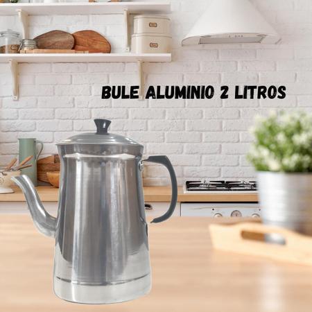 Imagem de Bule De Alumínio Polido Café Chá Leite Tamanho Grande