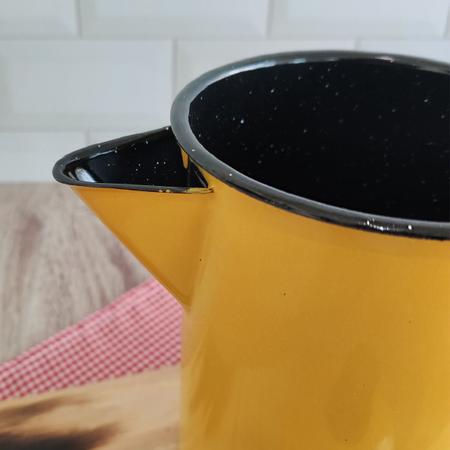 Imagem de Bule de Café Chá Aço Esmaltado 1,1 Litros Ágata Básica Metallouça Amarelo