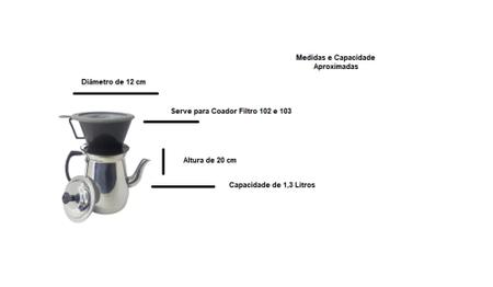Imagem de Bule De Café Chá Leite Em Alumínio Polido Grosso IF 35 Capacidade 1,3 Litros