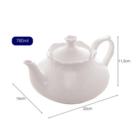 Imagem de Bule de Porcelana Branco para Chá e Café 780ml - Wp Connect