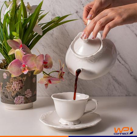 Imagem de Bule de Porcelana Branco para Chá e Café 780ml - Wp Connect