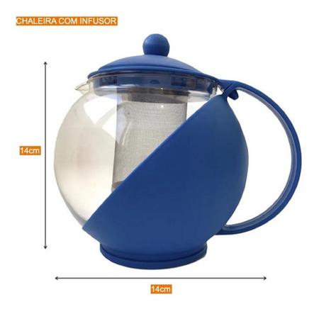 Imagem de Bule De Vidro Com Infusor Inox Para Chá - Chaleira 1250ml