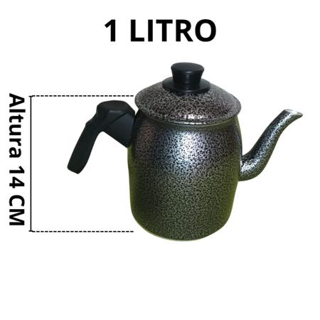 Imagem de Bule Médio N6 Fervedor Para Chá Café Alumínio Forte Polido Colorido Vermelho Preto .