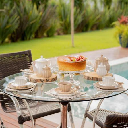 Bule Para Chá Em Porcelana Pétala 950ml Wolff Imagem de Bule Para Chá Em Porcelana Pétala 950ml Wolff
