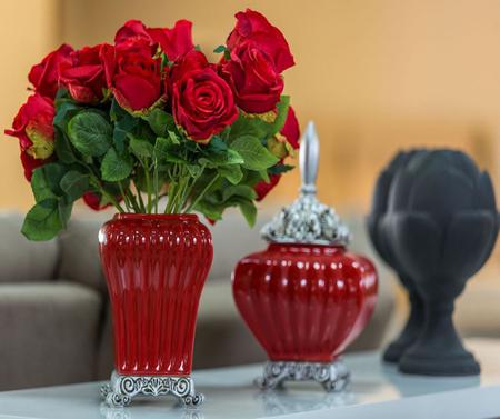 Imagem de Buquê De Rosas Artificial Vermelho Decoração Moderno Original Além Mar