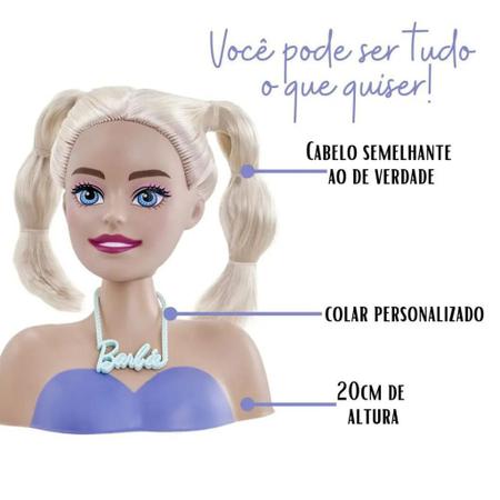 Boneca Busto Barbie Styling Faces C/ Maquiagem Brinquedo Infantil Menina C/  Acessórios- Pupee - Boneca Barbie - Magazine Luiza