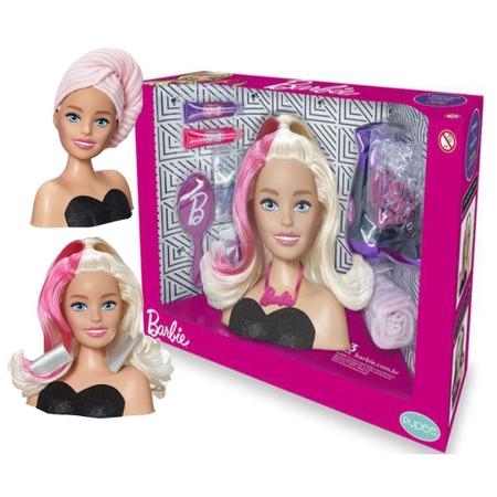 Boneca Barbie Busto Styling Head Frases Penteados Maquiagem - R$ 265