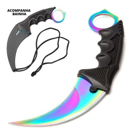 1 Canivete Butterfly Karambit Cs Go Trava De Mola Cores