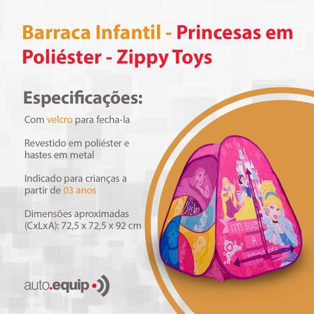 Imagem de Cabaninha Infantil Toca Das Princesas Portátil Barraca Menina Dobrável Zippy Toys Disney Personagem