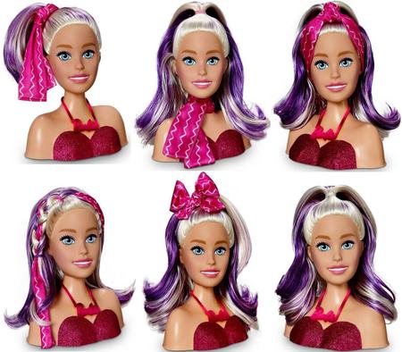 Cabeça Busto Boneca Menina Barbie Para Maquiar Pentear Salão De Beleza  Quero Ser Maquiadora - Pupee - Bonecas - Magazine Luiza