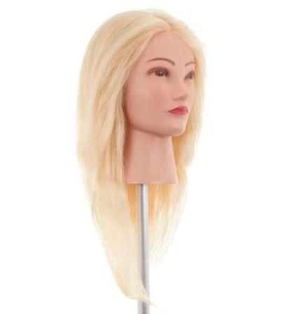 Cabeça De Boneca 100% Natural 45 Cm e Suporte De Mesa - Lux Hair