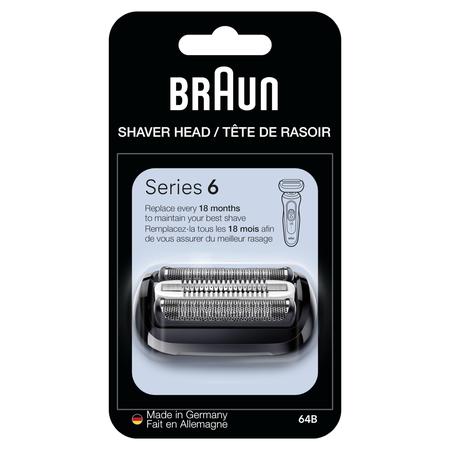 Cabeça de substituição para o barbeador elétrico Braun Series 6 64B Black Imagem de Cabeça de substituição para o barbeador elétrico Braun Series 6 64B Black
