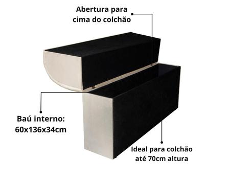 Imagem de Cabeceira Box Capitone Com Bau Organizador Queen - Antonella