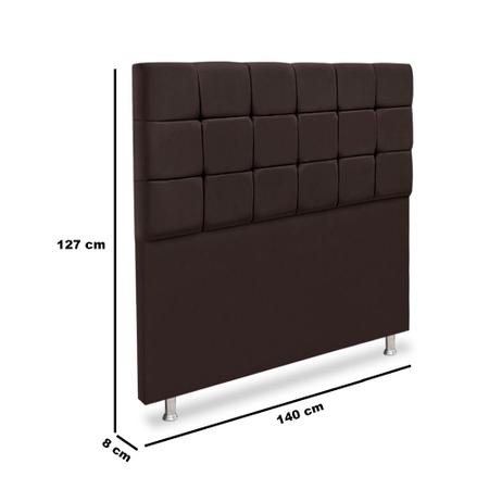 Imagem de Cabeceira Cama Box Casal 140cm Bela Tecido Suede Marrom Ísis Decor