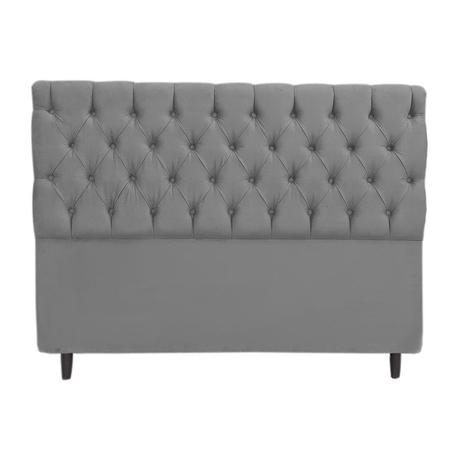 Cabeceira Cama Box Casal King 195cm Nicole Capitonê Suede Cinza - Sheep Estofados Imagem de Cabeceira Cama Box Casal King 195cm Nicole Capitonê Suede Cinza - Sheep Estofados