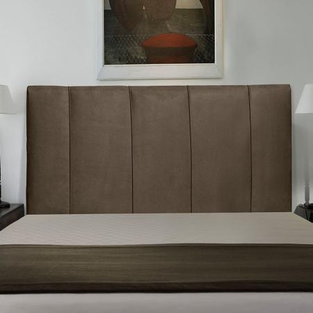 Imagem de Cabeceira Cama Box Casal King Donna 193cm Suede Marrom - Desk Design