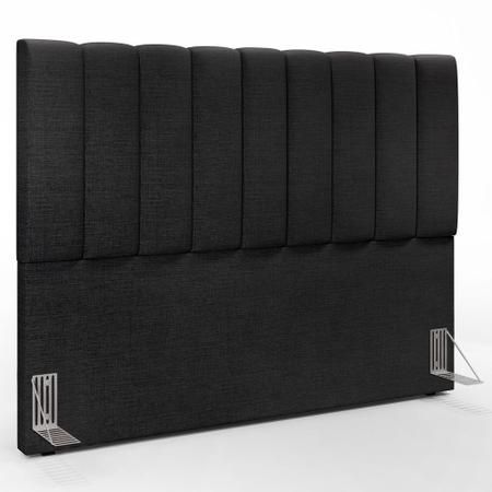 Cabeceira Cama Box Casal Queen 160 cm Dália W01 Linho Chumbo - Lyam Decor Imagem de Cabeceira Cama Box Casal Queen 160 cm Dália W01 Linho Chumbo - Lyam Decor
