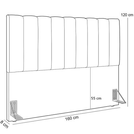 Cabeceira Cama Box Casal Queen 160 cm Dália W01 Linho Chumbo - Lyam Decor Imagem de Cabeceira Cama Box Casal Queen 160 cm Dália W01 Linho Chumbo - Lyam Decor